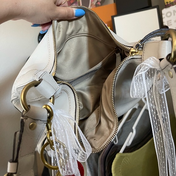 Y2K Style Coach Cream White Leather Hobo Hampton Bag - Picture 3 of 16